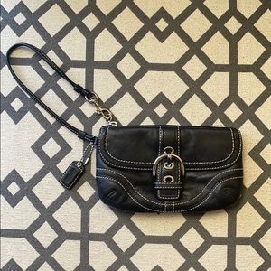Vintage Coach Buckle Wristlet - Black